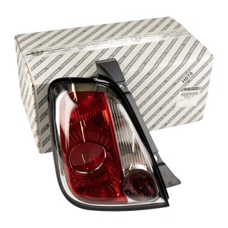 Feu arrière gauche bordure noire origine Fiat 500+Abarth 2012+ Black Line P21W + PY21W + RY10W REF 51934480
