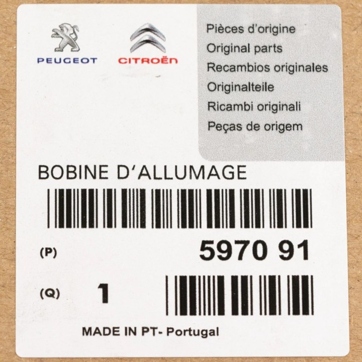Bobine d'allumage origine Citroën Berlingo C3 C4 C5 DS3 DS4 Mini Mini Peugeot 2008 207 208 3008 308 5008 508 REF 5970.91 - Acces Bobine d'allumage origine Citroën Berlingo C3 C4 C5 DS3 DS4 Mini Mini Peugeot 2008 207 208 3008 308 5008 508 REF 5970.91 - Acces