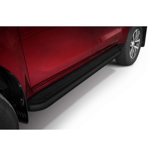 Marche pieds TOYOTA HILUX 2015 AUJOURD'HUI INOX NOIR PLAT 70mm EXTRA CABINE