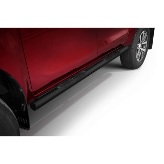 Marche pieds TOYOTA HILUX 2015 AUJOURD'HUI INOX NOIR PR02 70mm EXTRA CABINE