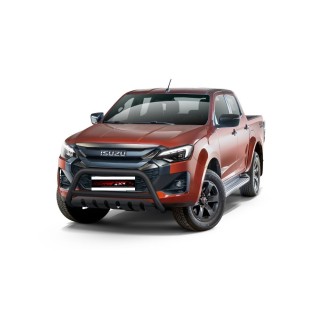 PARE BUFFLE ISUZU D MAX 2024 AUJOURD'HUI INOX NOIR PLAQUE