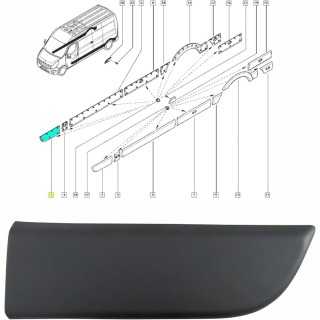 Baguette de porte avant droite origine RENAULT MASTER 2010-+ REF 808200149R