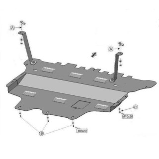 PROTEGE CARTER VOLKWAGEN T-ROC  2017 AUJOURD'HUI MOTEUR BV RADIATEUR ACIER 2 mm boite automatique - AccessAuto4x4