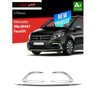 Entourage Pare Choc avant MERCEDES  VITO W 447 2024 AUJOURD'HUI INOX CHROME 3 PIECES