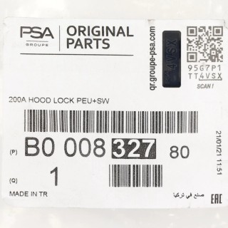 Verrouillage Capot moteur origine ﻿Peugeot 108 REF B000832780 - AccessAuto4x4