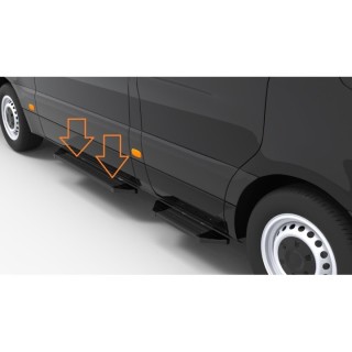 Marche Pieds TOYOTA PROACE MAX 2024 AUJOURD'HUI PORTE LATERALE INOX PLAT NOIR