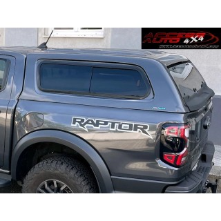 HARD TOP FORD RANGER RAPTOR 2023 AUJOURD'HUI FENETRES COULISSANTES DOUBLE CABINE AEROKLAS Pret à peindre