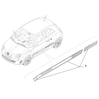 ande décorative origine Abarth 500  2012-2017 Abarth sur la gauche REF 51905414