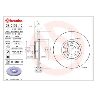 Front brake disc Citroen Berlingo 2018+ Citroen C4 Grand Picasso
