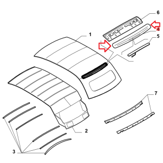 Spoiler pour capote origine Fiat 500 2007+ Fiat 500 BEV 2020+ REF 77365245