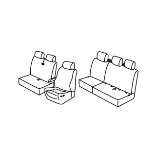 Housses siege auto MERCEDES VITO 6 places 2015 AUJOURD'HUI