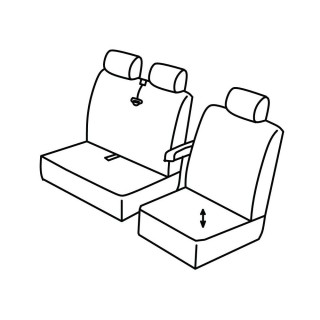 Housses siege auto RENAULT MASTER 3 places 2019  2024
