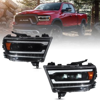 DODGE RAM 1500 Headlight 2019 2024 Full LED Set 2 Pieces