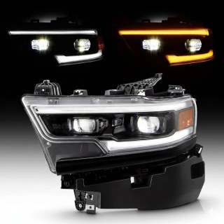 Left Headlight DODGE RAM 1500 2019 2023 Black Full LED 1 piece