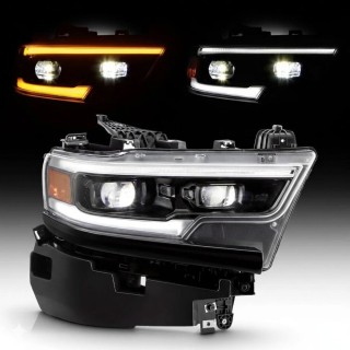 Right Headlight DODGE RAM 1500 2019 2023 Black Full Led 1 piece