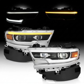 Phare DODGE RAM 1500 Limited Longhorn 2019 2023 Set Black Full Led 2 p