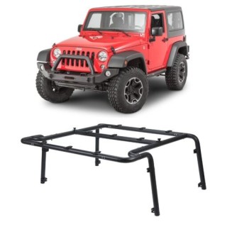 Galerie de toit JEEP WRANGLER 2 PORTES 2007 2018 acier noir 160kgs  Arceau tubulaire