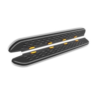 MARCHE PIEDS MITSUBISHI L200 2005 2015 Double cabine Acier avec leds