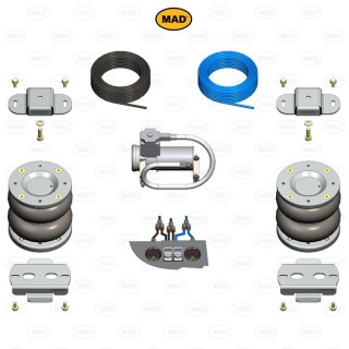 KIT Suspension Pneumatique Arriere pour PEUGEOT BOXER 2006+ avec Compresseur specifique et jauges