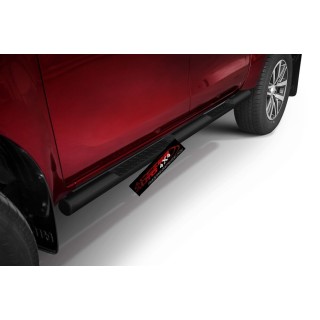 marche pieds FORD RANGER 2012 2022 INOX tubulaire PR01 76mm NOIR DOUBLE CABINE