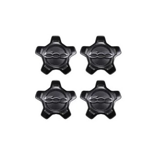 Jeu Capuchon de moyeu origine Fiat 500X 2015+ noir 4 pieces REF 735626312
