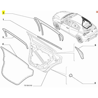 Junta de puerta trasera derecha original Jeep Compass 2