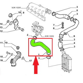 TUYAU INTERCOOLER TURBO LANCIA LYBRA 1,9 JTD REF 46837436