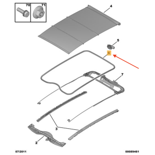 Joint toit ouvrant origine PEUGEOT 508 2012+ REF 8401ZE