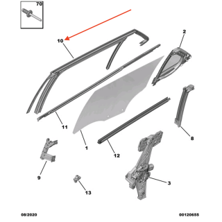 Joint porte arriere gauche origine PEUGEOT 2008 2020+ REF 9825819380