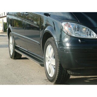 marche pieds aluminium plat noir TRV-MERCEDES-VITO-W-639-COURT-LONG-