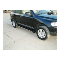 Marchepieds Noirs Aluminium Pour Touareg 2010-2018 - 2 Pièces - Certifié ABE - Montage Sans Perçage - Seuil De Portière Renforcé