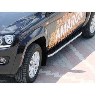 marche pieds-VOLKSWAGEN-AMAROK-DOUBLE CABINE 2010-AUJOURD'HUI-Aluminium TX CHROME