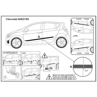 Baguette de porte-CHEVROLET-AVEO-2010-2018-ABS NOIR