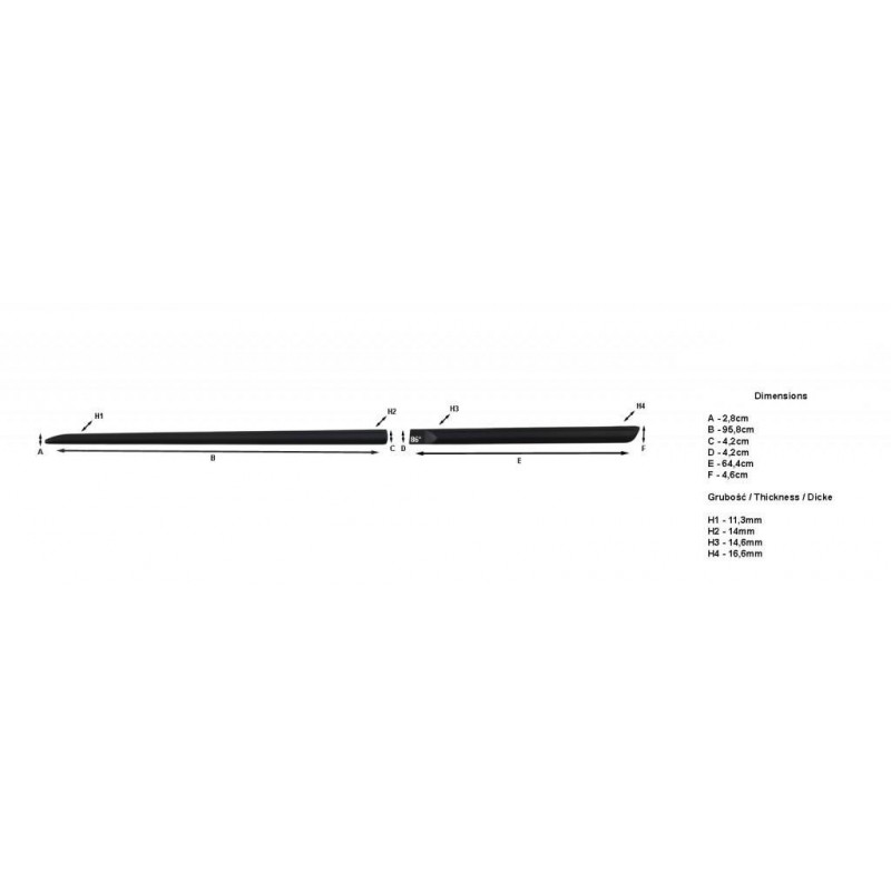 Jeu De Baguettes De Porte Pour Dacia Duster I 2010-2017 - Noir Mat, ABS, Ruban 3M Inclus